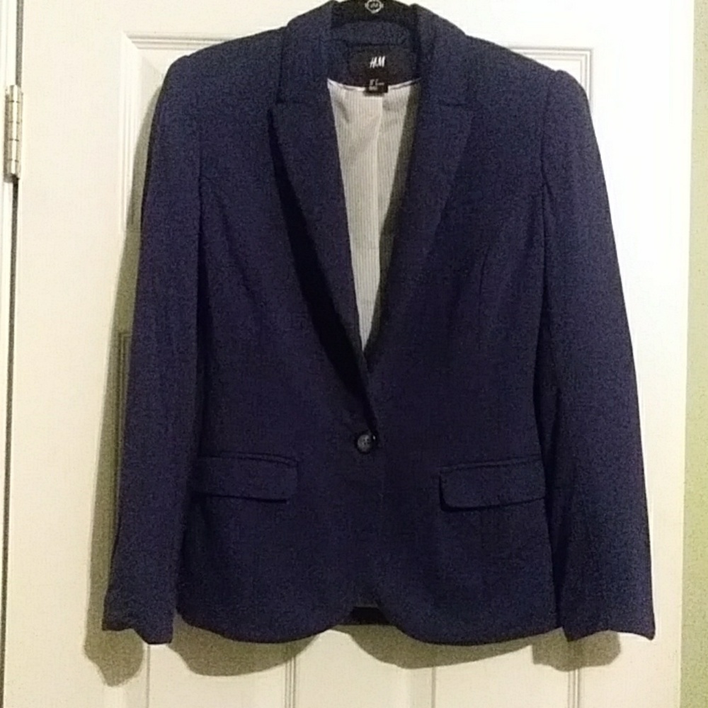 H&M blue one button blazer